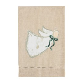 Mud Pie White Christmas Painted Towel, Angel, 21" x 14"