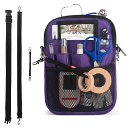 PTAHON Nurse Fanny Pack for Women with Stethoscope Holder - Medical Fanny Pack and Pouch Organizer, Small Utility Waist Bag for Nursing Tools and Supplies, Ideal Nurse Belt bag (Purple)