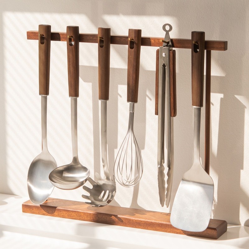 우드시엘 Cooking Utensil Set - 6-Piece Stainless Steel Kitchen Tool