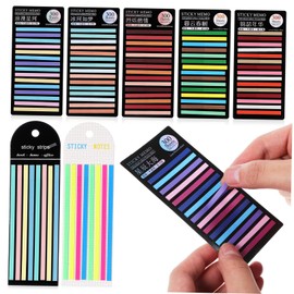TEHAUX Highlighters Marker Pen for Highlight Sticky T Tags Fluorescence Strips Removable Book Tabs 8 Sets