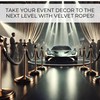4 PCS Stanchion Set for Party - Black Rope Stanchions