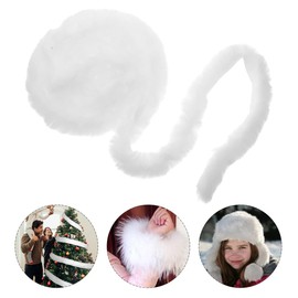 Christmas White Faux Fur Ribbon Trim 3 Fabric Roll for Xmas Tree Decoration Diy Crafts Home Accessories Machine-Washable 118.11 * 1.77 * 1.77inch