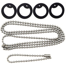 Tune Up Kit for Military Army Air Force Navy Marines Dog Tag Stainless Steel Chains 4 Black Silencers
