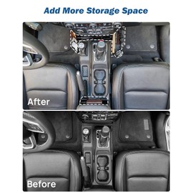 JOYTUTUS Metal Shifter Tray Center Console Organizer Compatible with Wranler JL & Gladiator JT, Center Console & Hanging Box, Armrest Storage Box