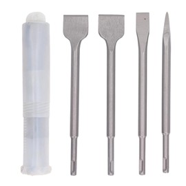Tyenaza Kit de Cincel SDS Plus, Cinceles de Acero de Aleación de 4 Piezas, Cincel de Punta, Cincel Plano, Cincel Plano Ancho, Herramienta Eléctrico para Concreto, Mampostería y Martillos de Impacto