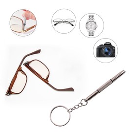 TorSor 12 Pack Eyeglass Screwdriver Keychain Mini 3in1 Flat Phillips Hex Portable Glasses Screw Driver Tool Set Kit for Eyeglasses Frame Fastener Nose Pads Cleaning Repair Watch Jewelry