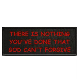 Athena Brands NOTHING GOD CAN'T FORGIVE EMBROIDERED PATCH IRON / SEW-ON GEAR TAG APPLIQUE
