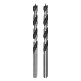 QUARKZMAN Pack of 2 Wood Drill Bits 5 mm (13/64 Inch) Diameter Straight Round Shank Drill Metric Brad Point 2.2 Inch Drilling Depth Spiral Twist Drill Bit for Carpenters Woodworking Plastic Rubber