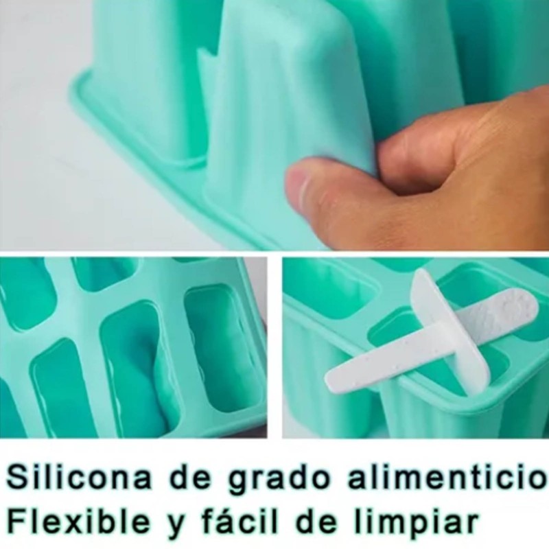 Ice Cream Mould 10 Grids Food Grade Silicone Non Stick
