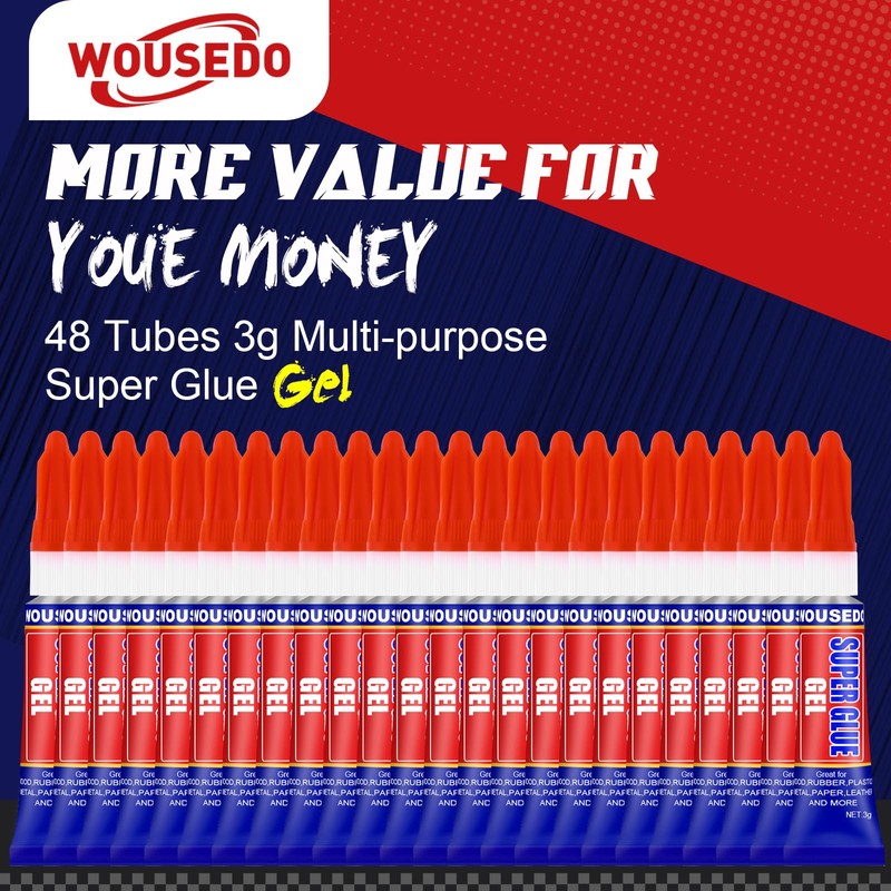48 x 3g Super Glue Gel, Fast Strong Adhesive, Strong