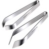 2 Pcs Fish Bone Tweezers, Stainless Steel Flat and Slant Tweezers, Pliers