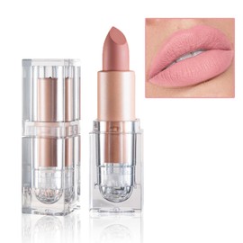 IONSGAKO Matte Nude Lipstick Velvet Lip Gloss Non-Fading Non-Sticky Cup Nude Lipstick Matte Lip Stain Long Lasting Waterproof Lipstick for Women Girls Daily Lip Makeup-601 Nude Pink