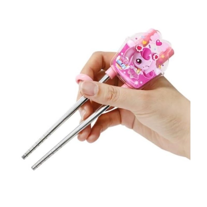 Teenieping Character Fork, Spoon, and Chopsticks Flatware Set with Case,