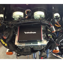 Amplifier Mounting Brackets Compatible with Harley Davidson 2006 to 2013 Batwing Bikes with Stock Radio. Compatible with Rockford Fosgate PBR400X4D or PBR-300x2 or PBR-300x4 amps *Will NOT FIT 2014+