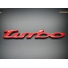 DIGIART INTERNATIONAL TURBO RED 3D Emblem Decal STICKER SELF ADHESIVE