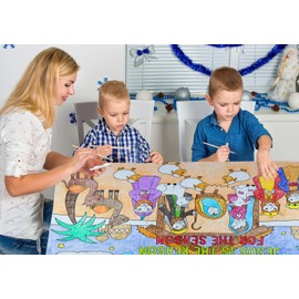 FLYAB Nativity Giant Coloring Poster Jumbo Christian Christmas Coloring Tablecloth Religious Paper Coloring Banner for Kids Classroom Christmas Party Church Table Activities Games Supplies