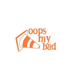 Oops My Bad Traffic Cone Funny NOK Decal Vinyl Sticker |Cars Trucks Vans Walls Laptop| Orange |5.5 x 3.3 in|NOK2193