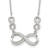 Sterling Silver Polished CZ Infinity Symbol Necklace