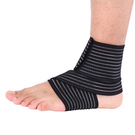 Zerone Ankle Brace, Adjustable Elastic Breathable Compression Ankle Support Wrap for Arthritis Reducing Swelling Achilles Tendonitis Injury Recovery(Black)