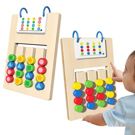 Montessori Toy 3 4 5 6 7 Years Old Girls Boys Birthday Gift Brain Training Puzzle Toddler Toy Wooden Puzzle Finger Training Early Development Kindergarten Entrance Celebration Gift (4 Colors)