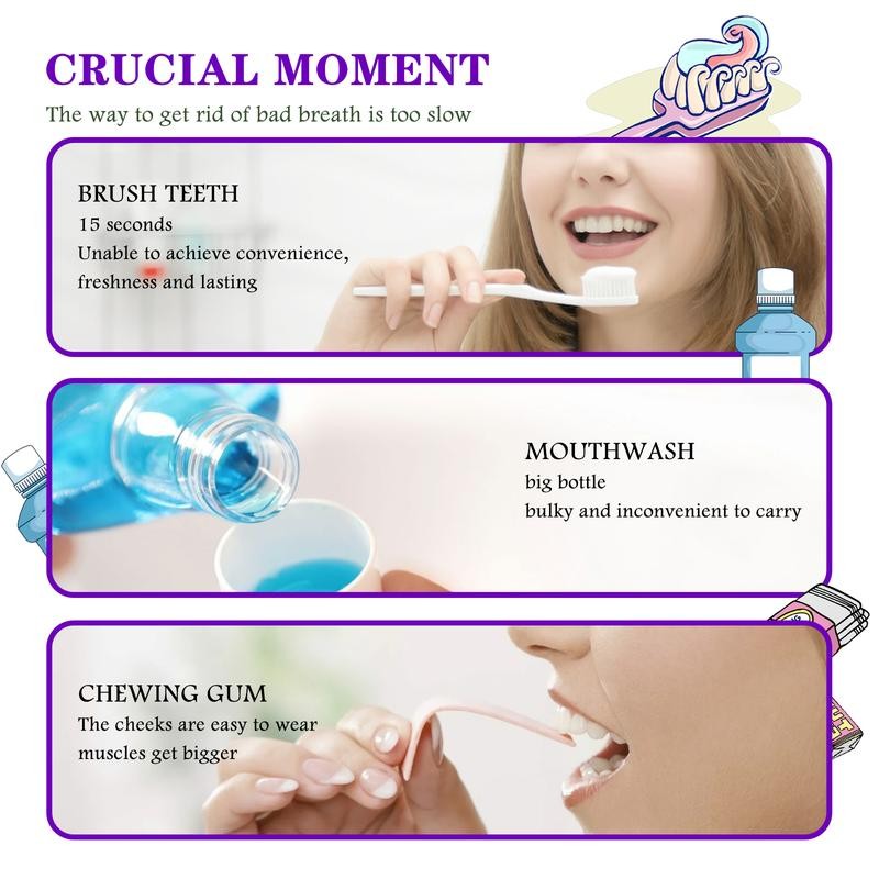 EELHOE Mouth Refresh Spray，Oral Odor Treatment Spray，Clean mouth odor, fresh