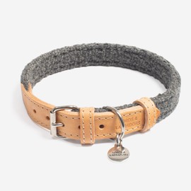 Lords & Labradors Essentials Herdwick Large Dog Collar in Graphite | Large Dog Collar | Luxury Dog Collars | Collar for Dogs | Handcrafted in Italy | Collars for Dogs
