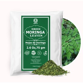 2.6oz Hojas De Moringa Secas, Dried Moringa Leaves, Leaf Tea, Natural MoringaOleifera Leaves, Loose Leaf Tea. Non GMO, Caffeine-free, No Additives. by Akshit