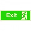 UK Safety Store Glow In The Dark Exit Running Man Right Sign 300mm x 100mm - Rigid Plastic