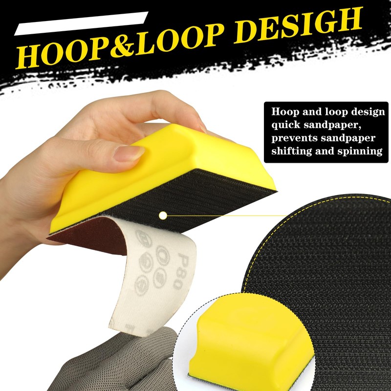 MOGRQAP 7 Piece Manual Sanding Block, Hand Sander Sanding Block