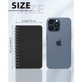 Dynta Mini Spiral Notebooks 3x5 Bulk, Pocket Notebooks Memo Pads 30 Packs, Small Notepads Black Cardboard Cover for Men, Women, Kids, Home, Office, School, Travel (60 Sheets/120 Pages)
