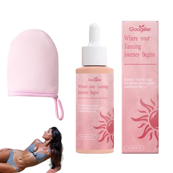 Tanning Drops 60ml, Sunless Tanning Drops Gentle Ingredients with Gloves,Enhancing