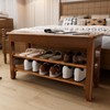 ENPKLUTE Shoe Storage Bench for Entryway - 3 Tier Shoe