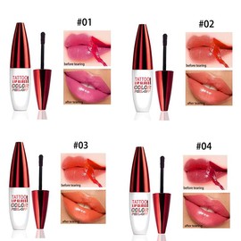Tear off Glossy lipstick, natural Moisturizer , not easy to peel off, non stick to the cup, lightweight, bright Valentine's Day color Hydrate care cosmetics:_Set of 4