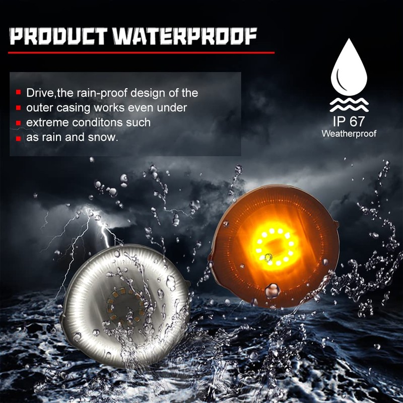 KENRTIR Smoked Lens DRL LED Turn Signal Lamp Compatible with