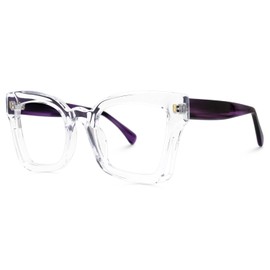 Zeelool Vintage Square Glasses Frame for Men Women with Non-prescription Clear Lens Dayana ZJGA998707-04 Crystal