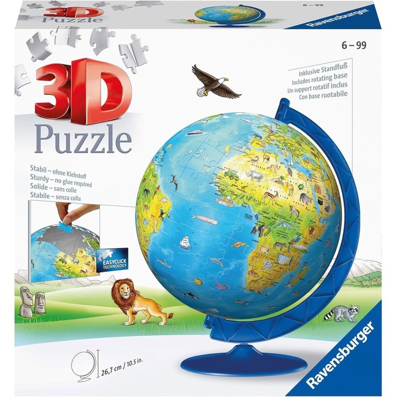 Ravensburger Italy 12340 7 – Globo geografico 3d puzzle