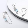 Sllaiss 925 Sterling Silver Post Chain Earrings for Women Round