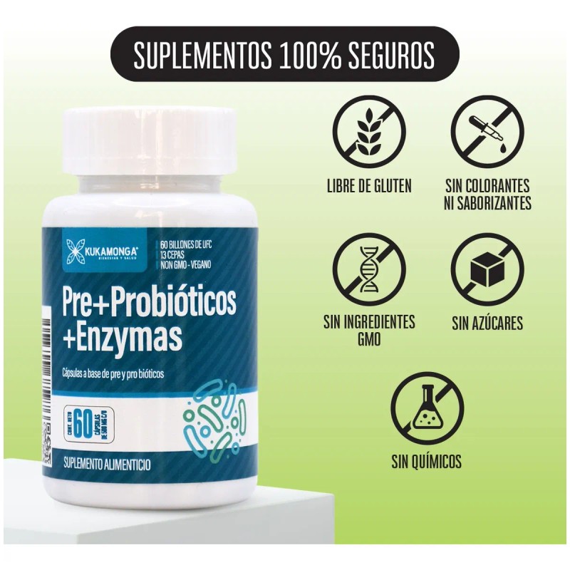 Pack Doble 2 Frascos Prebióticos, Probióticos y Enzimas | 60
