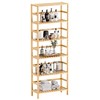 HITNET Bamboo Shelf, 6-Tier Adjustable Tall Open Bookcase, Bathroom Storage