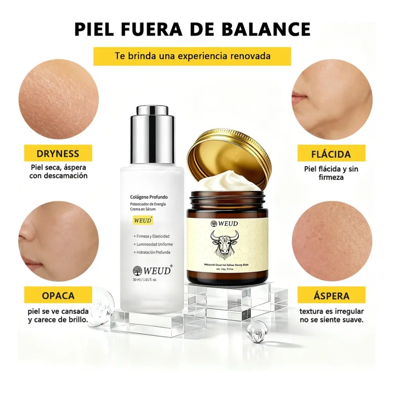 Kit Facial Nutritivo Weud Sérum Colágeno + Bálsamo Sebo Miel
