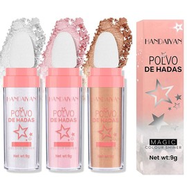 Fairy Dust Highlighting Powder - Full Body Pearlescent Glitter for Face and Eyes, Sparkling Party Holiday Body Glitter - Color: 3PCS