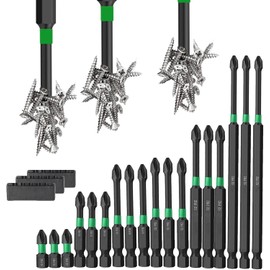 Juego de Puntas para Destornillador Magnéticas, 18 Piezas Puntas Phillips para Taladro y Acero S2 Base, Juego de Brocas para Taladros de Impacto y Destornillador Inalámbrico