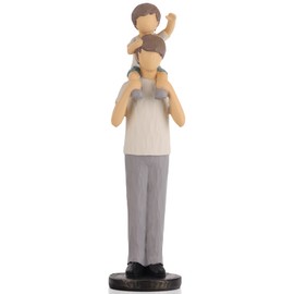 LCCCK Father and Son Figurines New Dad Statue, Sculpted Hand-Painted Father Son Sculpture,Resin Family Figurines Son to Father Gifts for Shelf Decor Desktop DecorationFigure Statue (SZ220020-E MX)