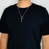 vicima Tungsten Cross Pendant Necklace for Men Tungsten Carbide Cross