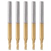 5Pcs 3Flute Flat End Milling Cutter Round Shank TiPlated Accessories