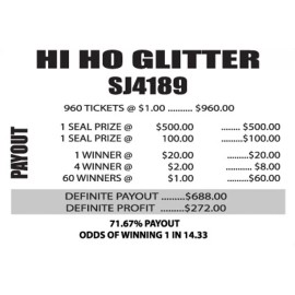 NEW pull tickets **2 BOXES INCLUDED** HI HO GLITTER - Seal Card Tabs
