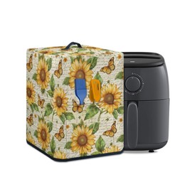Cozeyat Sunflower Dasiy Butterfly Dust Cover with Pocket for Air Fryer Oven Kitchen Cooker Processor, Kitchen Appliance Protective Cover Oil-Proof Dust-Proof Home Decor