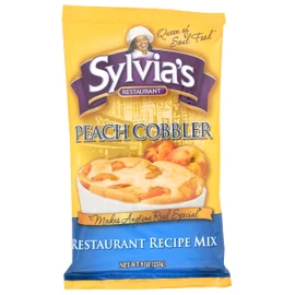 Sylvia’s Restaurant Peach Cobbler Recipe Mix, Delicious Desserts Made Easy with Sylvia’s Peach Cobbler Baking Mix, 9oz Bag