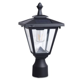 KMC LIGHTING ST4330Q-A Solar Lamp Post Lights Outdoor Die-Casting Aluminum Black 100 lumens 3-inch Fitter Base for Post Mount
