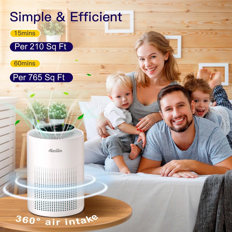 Aircillin Air Purifier AP070A & AP070B Replacement Filters, Efficiency Activated